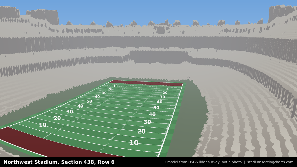 View from Northwest Stadium Section 438, Row 6, looking toward the field