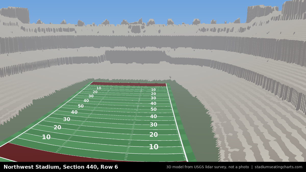 View from Northwest Stadium Section 440, Row 6, looking toward the field