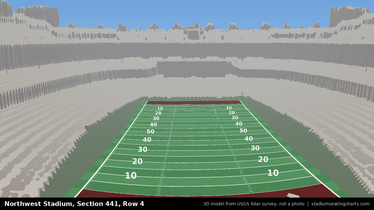 View from Northwest Stadium Section 441, Row 4, looking toward the field