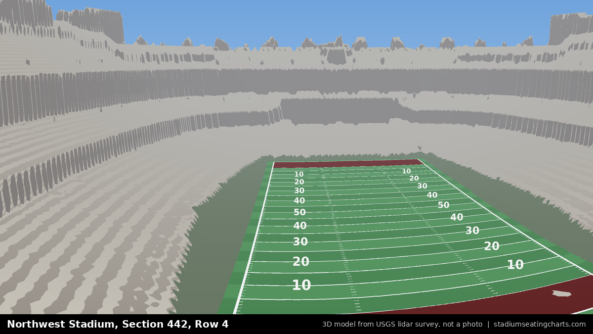 View from Northwest Stadium Section 442, Row 4, looking toward the field