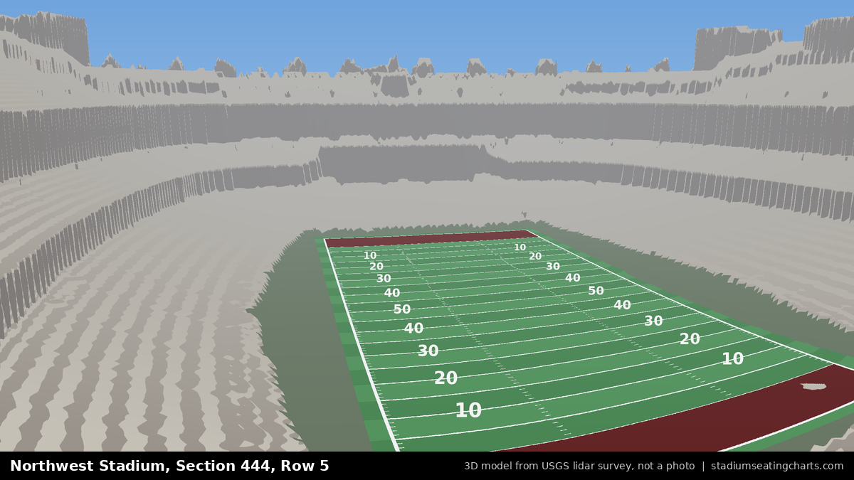 View from Northwest Stadium Section 444, Row 5, looking toward the field