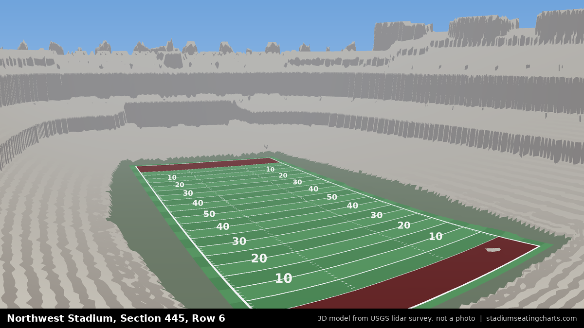 View from Northwest Stadium Section 445, Row 6, looking toward the field