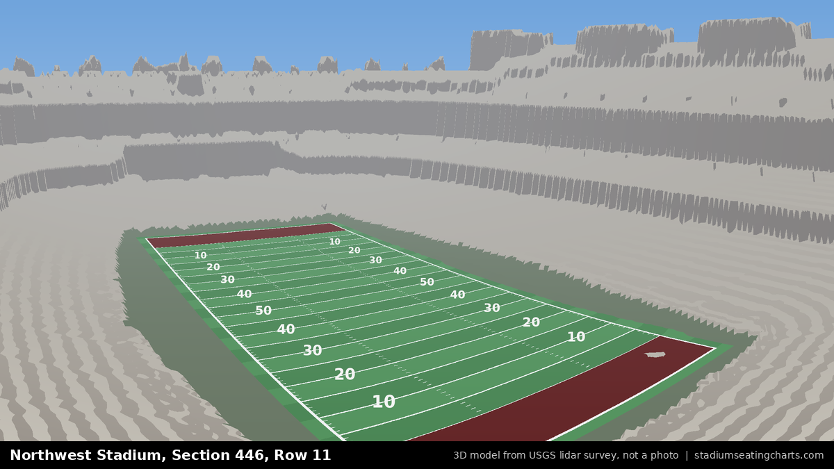 View from Northwest Stadium Section 446, Row 11, looking toward the field