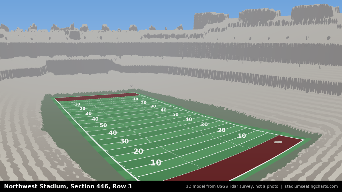 View from Northwest Stadium Section 446, Row 3, looking toward the field