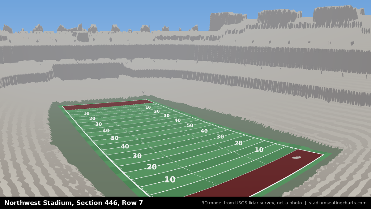 View from Northwest Stadium Section 446, Row 7, looking toward the field