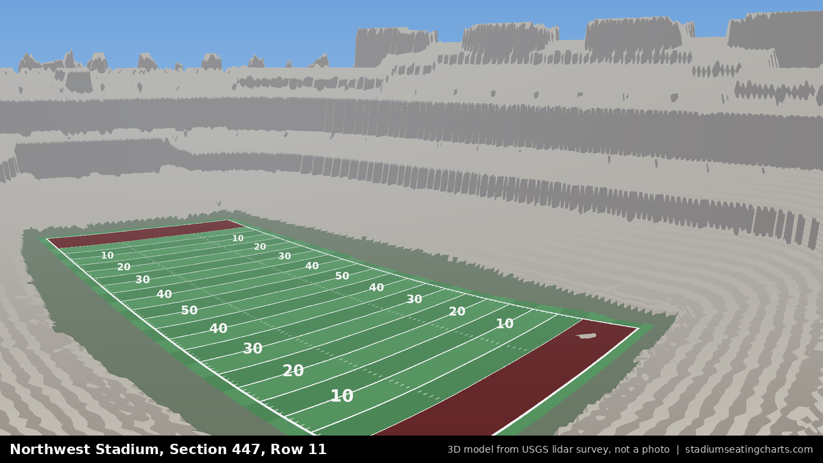 View from Northwest Stadium Section 447, Row 11, looking toward the field