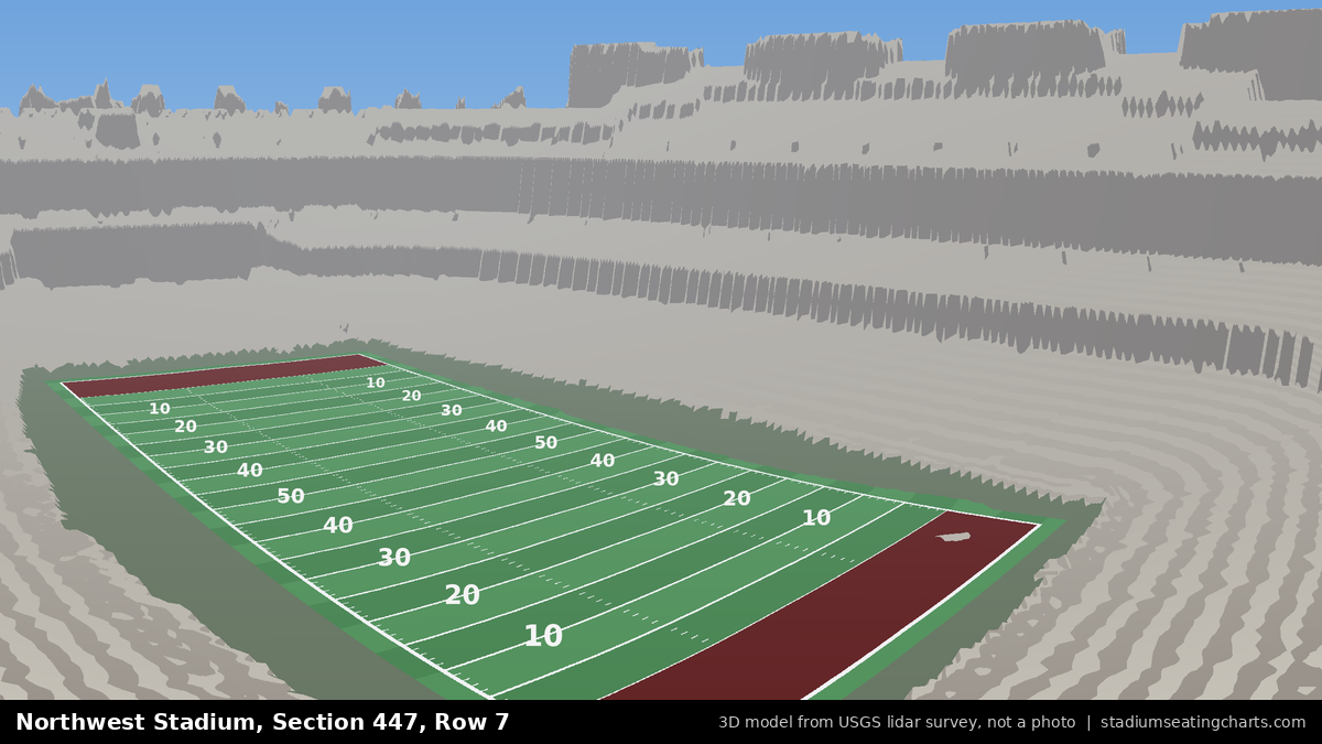 View from Northwest Stadium Section 447, Row 7, looking toward the field