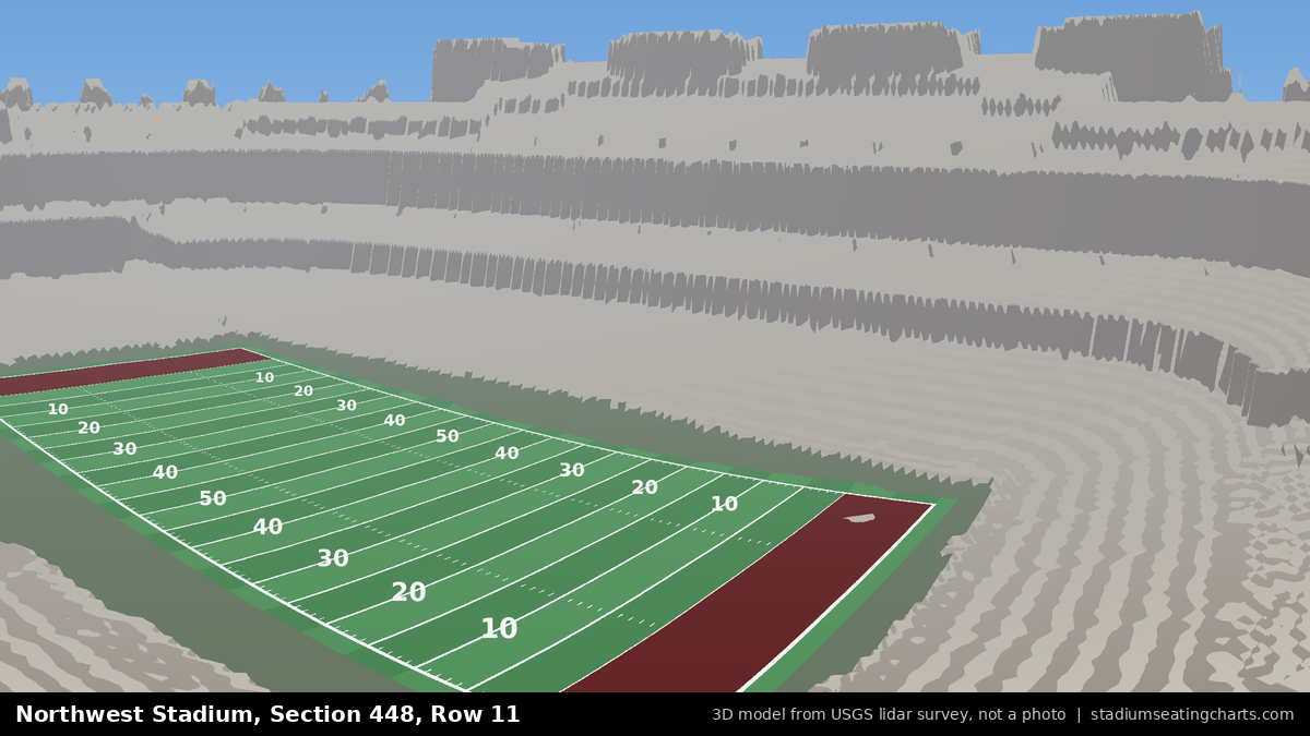View from Northwest Stadium Section 448, Row 11, looking toward the field
