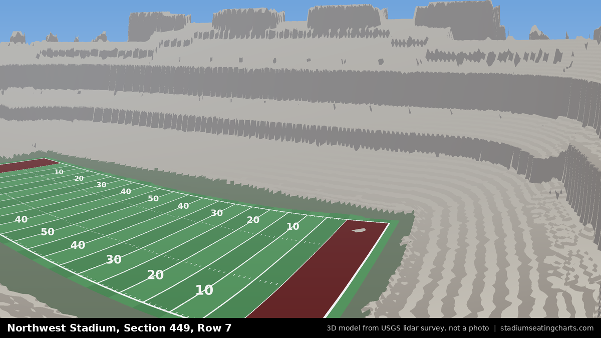 View from Northwest Stadium Section 449, Row 7, looking toward the field