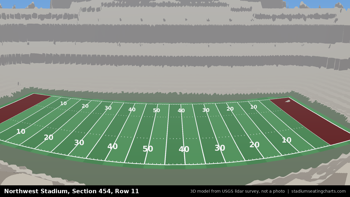 View from Northwest Stadium Section 454, Row 11, looking toward the field