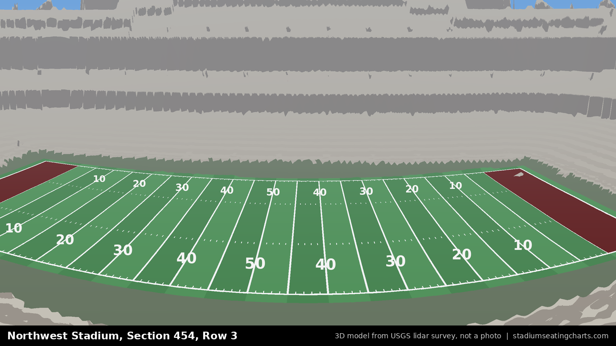 View from Northwest Stadium Section 454, Row 3, looking toward the field