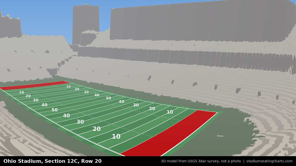 View from Ohio Stadium Section 12C, Row 20, looking toward the field