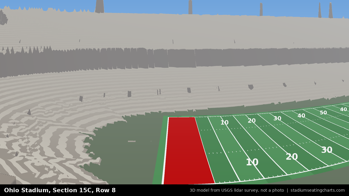 View from Ohio Stadium Section 15C, Row 8, looking toward the field