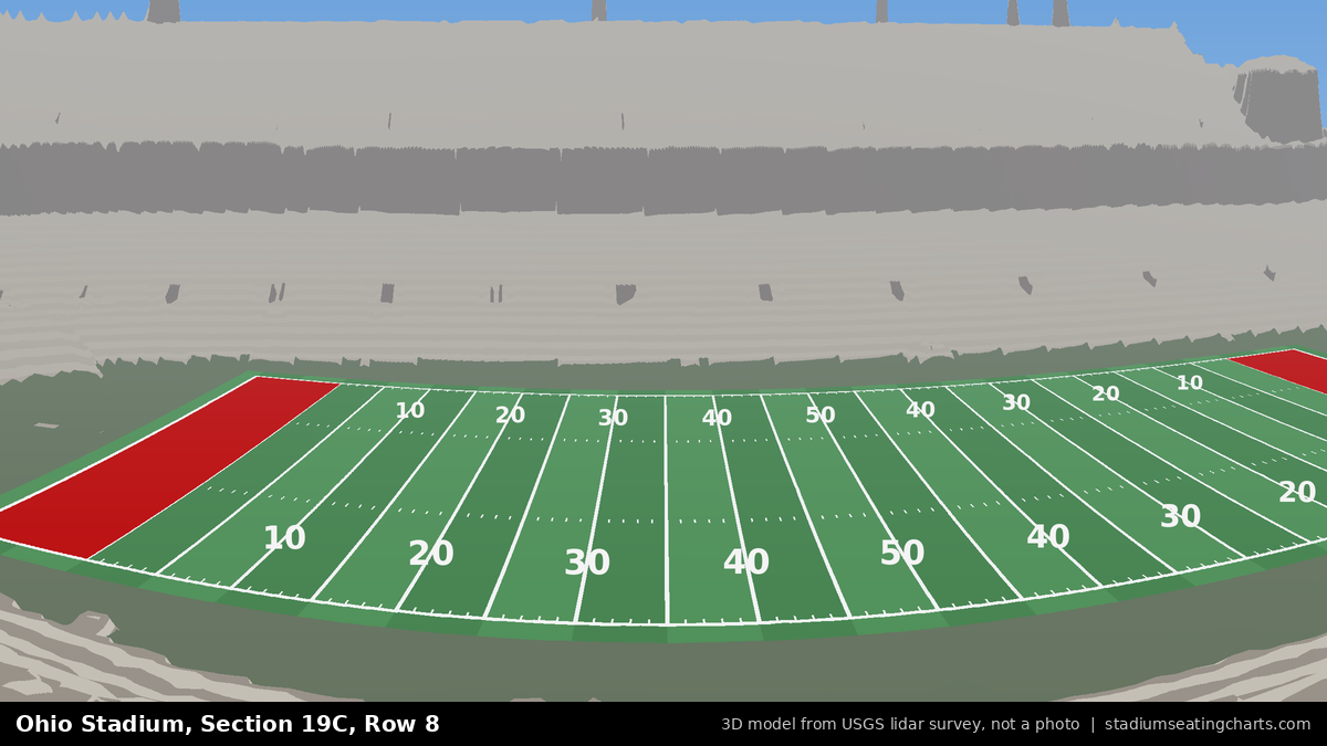 View from Ohio Stadium Section 19C, Row 8, looking toward the field