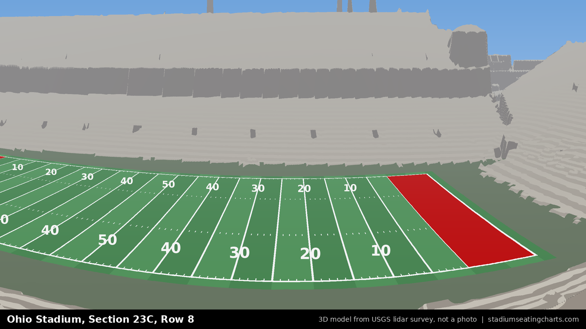 View from Ohio Stadium Section 23C, Row 8, looking toward the field