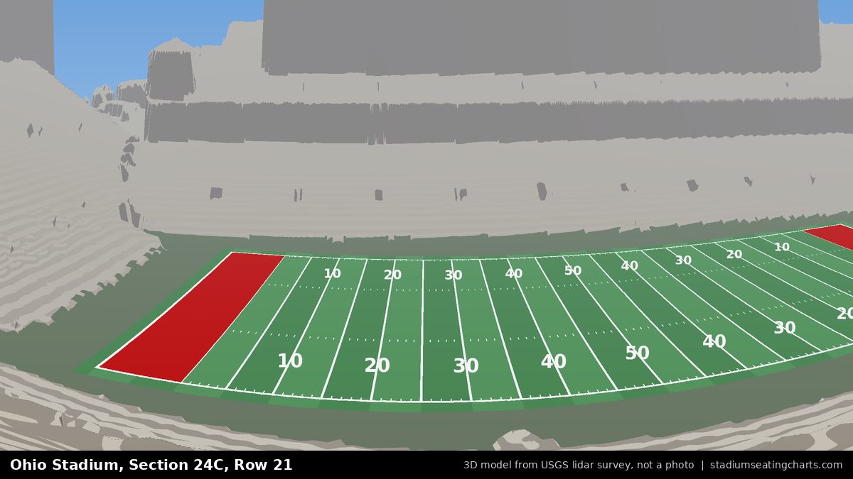 View from Ohio Stadium Section 24C, Row 21, looking toward the field