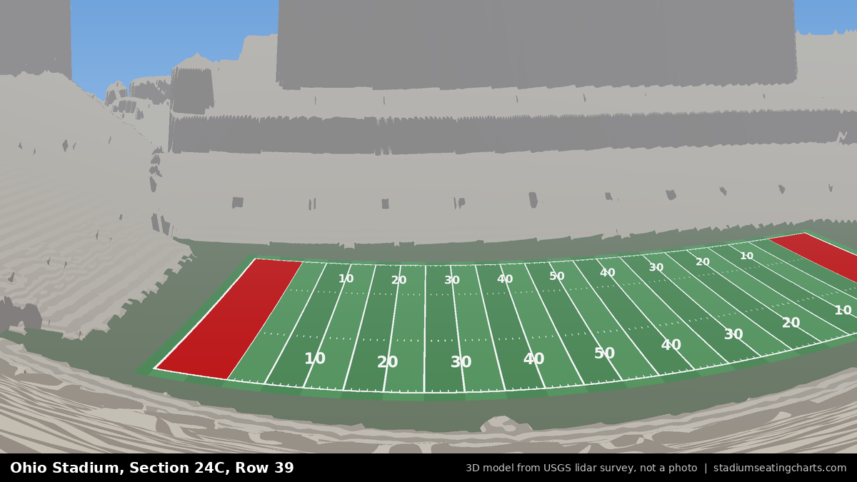 View from Ohio Stadium Section 24C, Row 39, looking toward the field