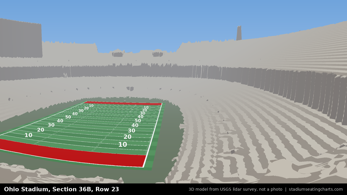 View from Ohio Stadium Section 36B, Row 23, looking toward the field