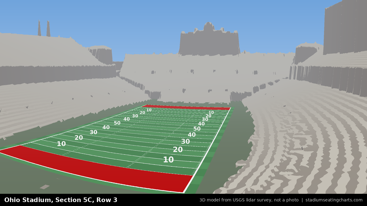 View from Ohio Stadium Section 5C, Row 3, looking toward the field
