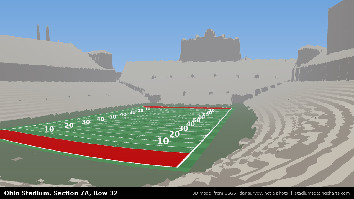 View from Ohio Stadium Section 7A, Row 32, looking toward the field