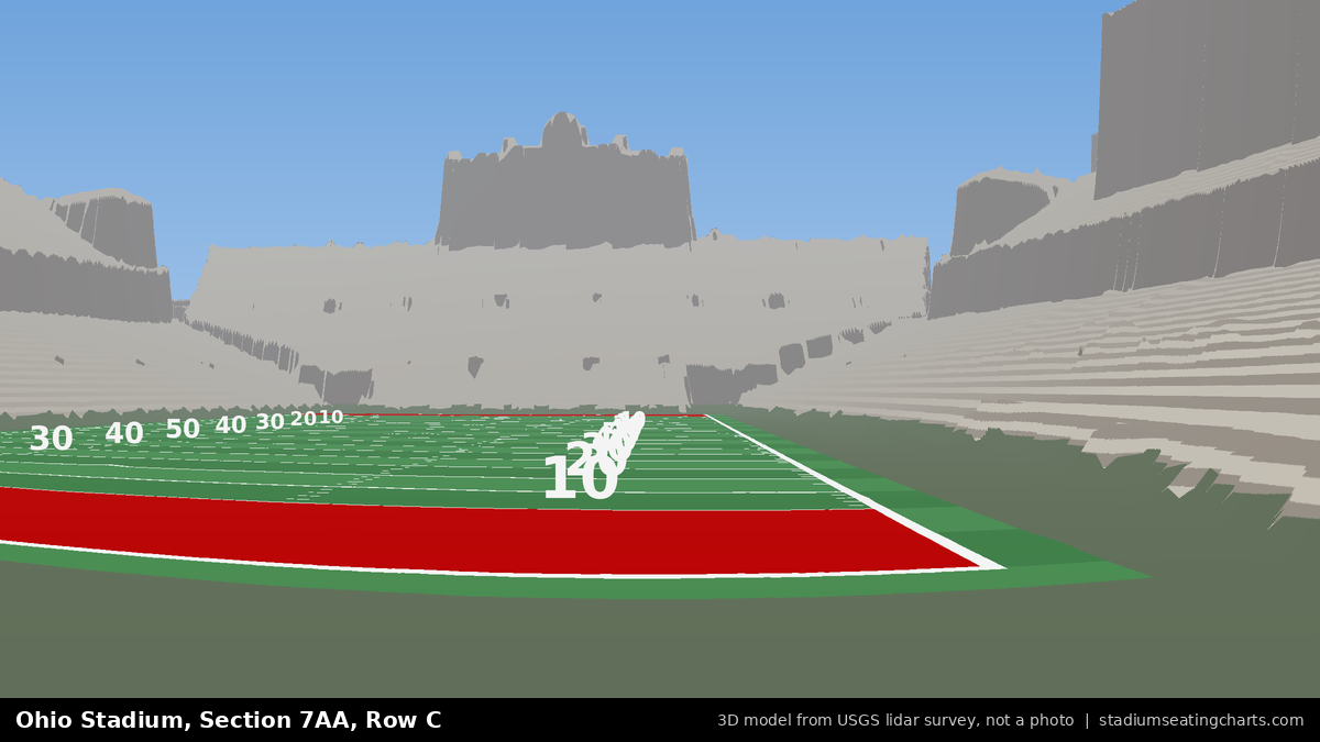 View from Ohio Stadium Section 7AA, Row C, looking toward the field
