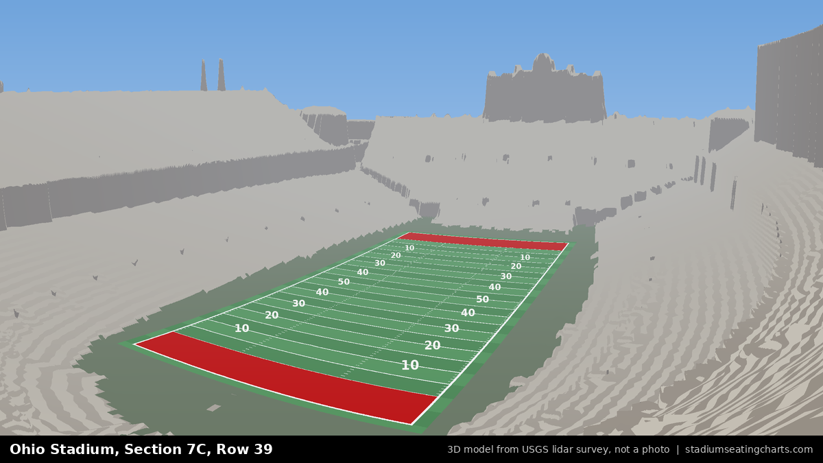 View from Ohio Stadium Section 7C, Row 39, looking toward the field