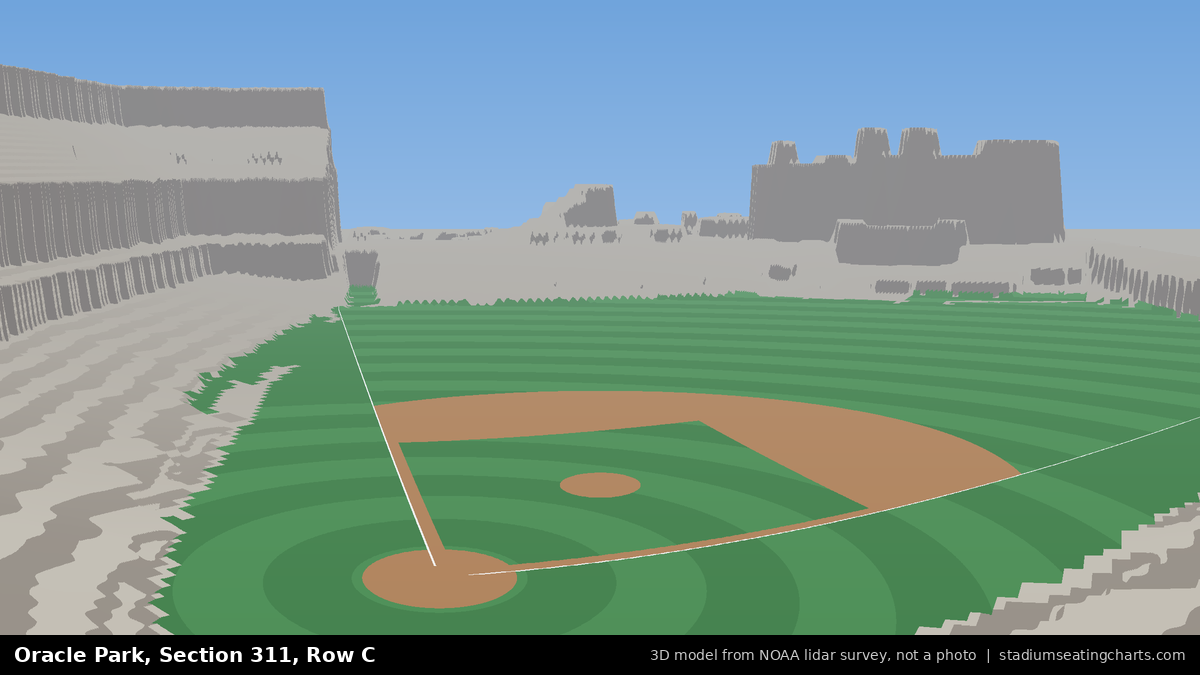 View from Oracle Park Section 311, Row C, looking toward the pitcher's mound