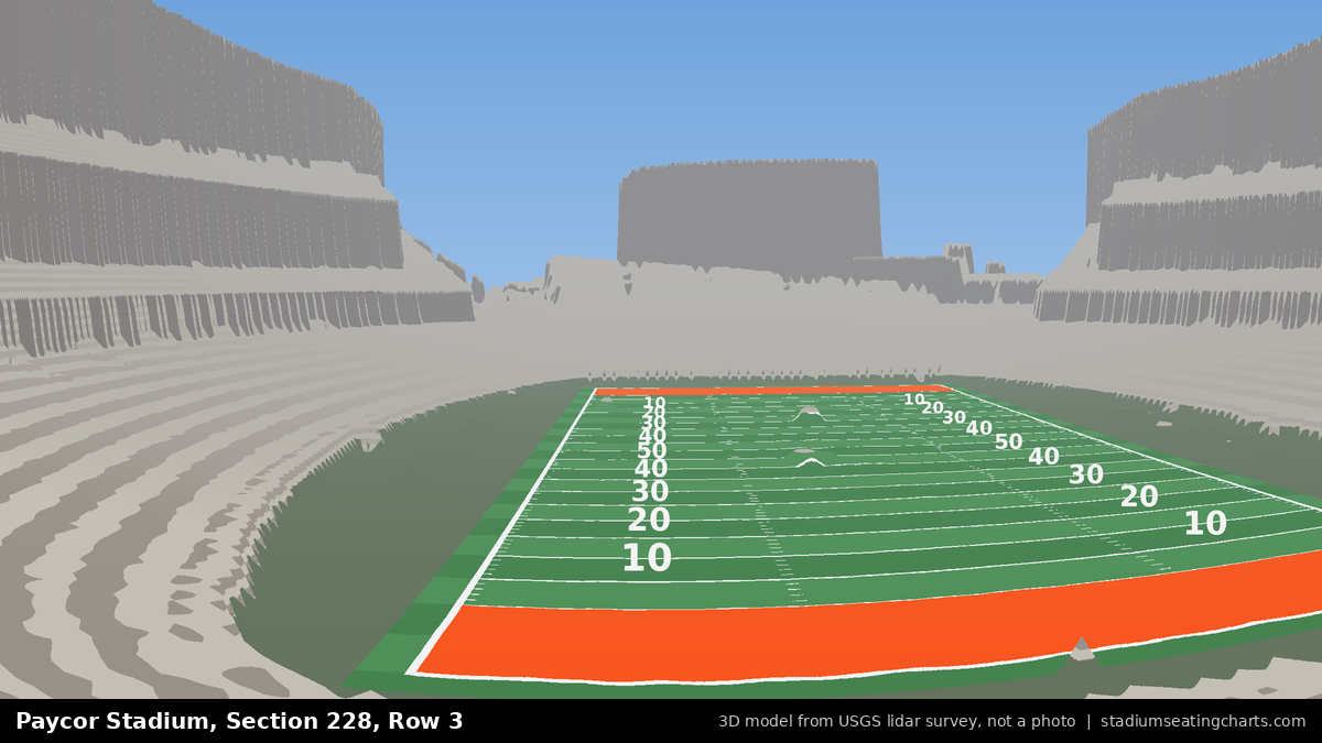 View from Paycor Stadium Section 228, Row 3, looking toward the field