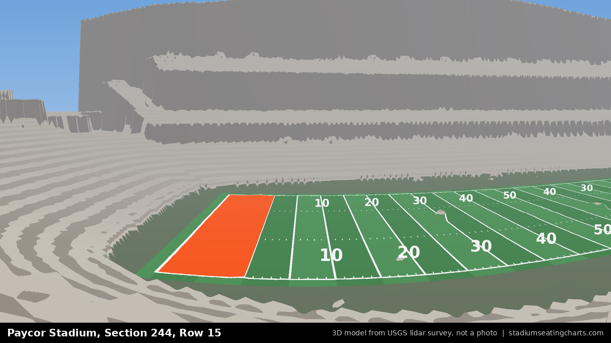 View from Paycor Stadium Section 244, Row 15, looking toward the field