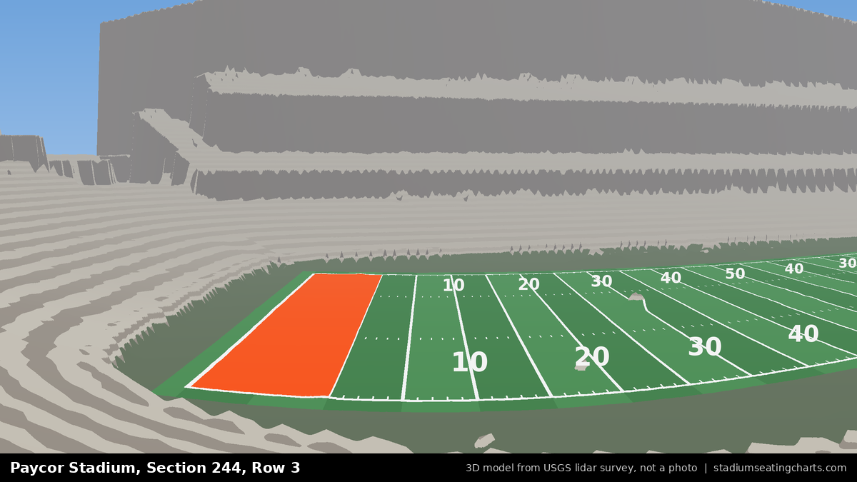 View from Paycor Stadium Section 244, Row 3, looking toward the field