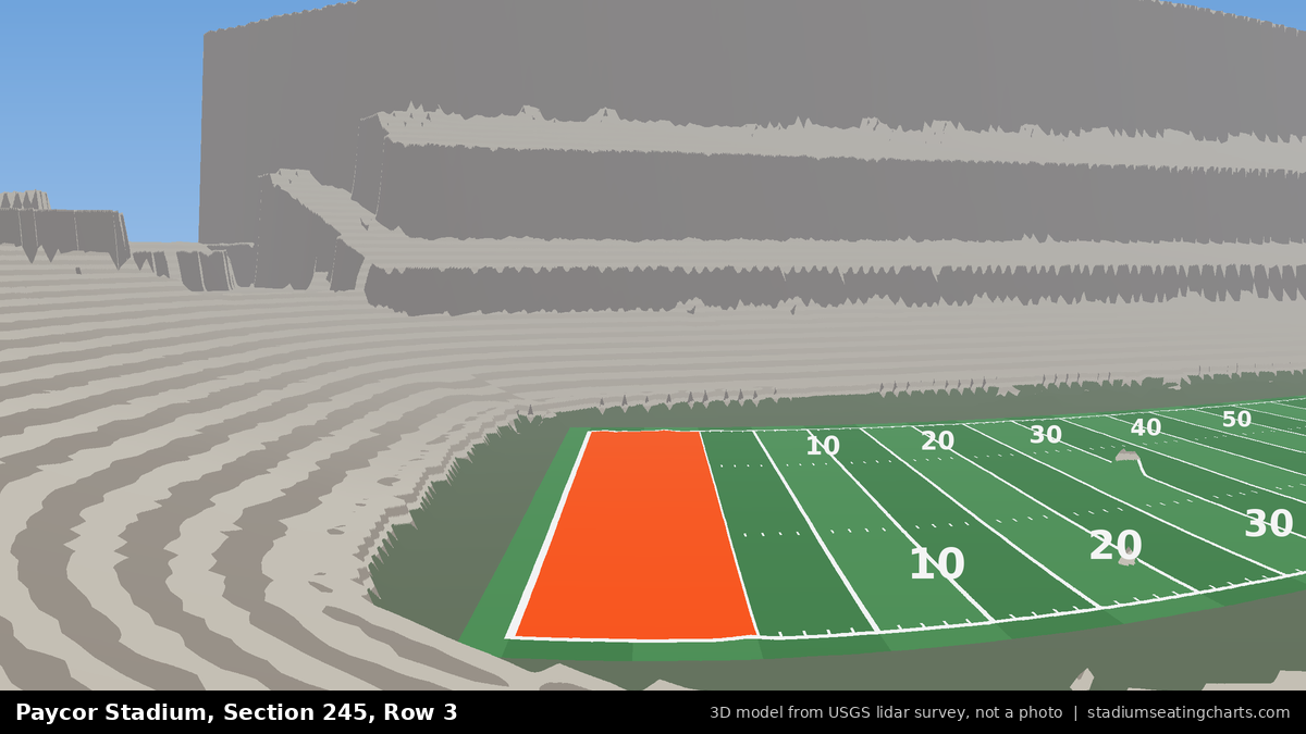 View from Paycor Stadium Section 245, Row 3, looking toward the field