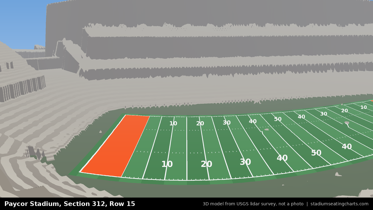 View from Paycor Stadium Section 312, Row 15, looking toward the field