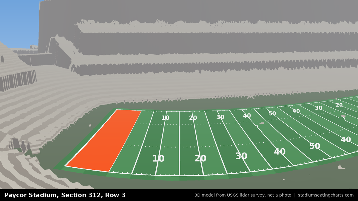View from Paycor Stadium Section 312, Row 3, looking toward the field