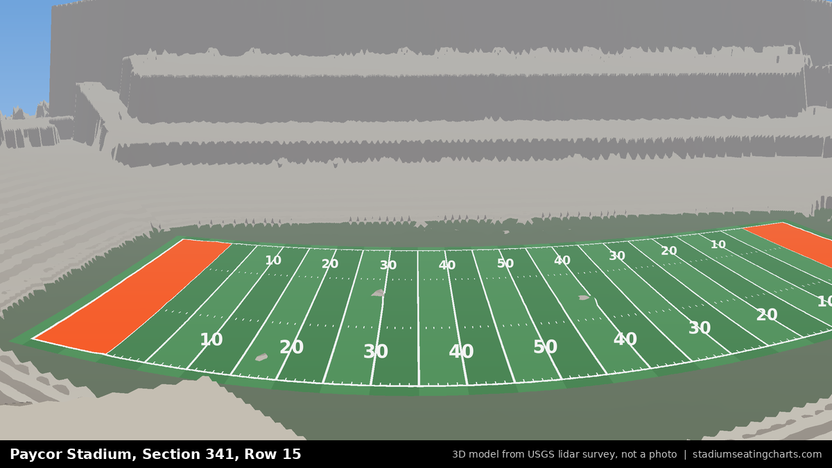 View from Paycor Stadium Section 341, Row 15, looking toward the field