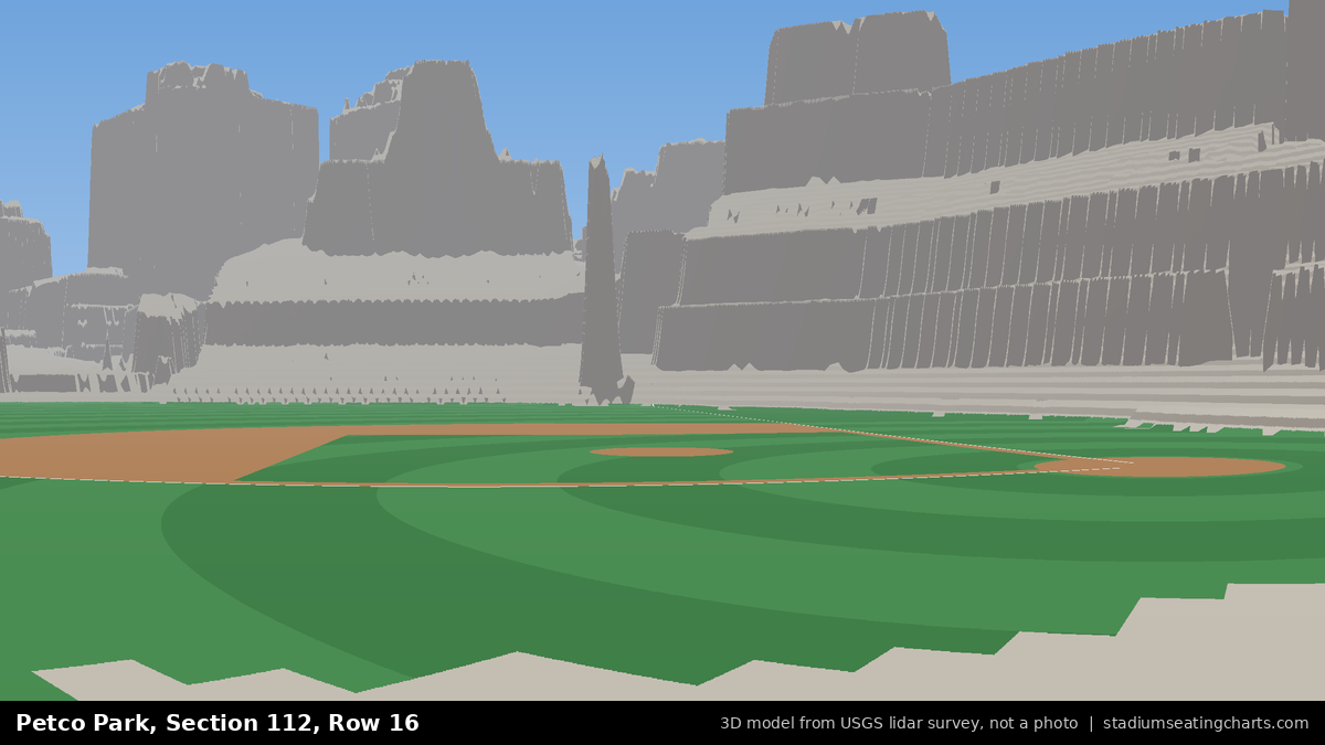 View from Petco Park Section 112, Row 16, looking toward the pitcher's mound