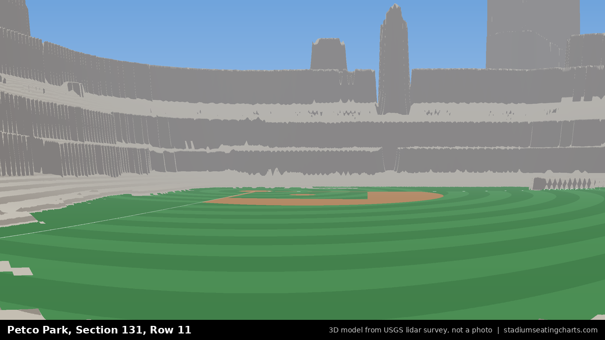 View from Petco Park Section 131, Row 11, looking toward the pitcher's mound