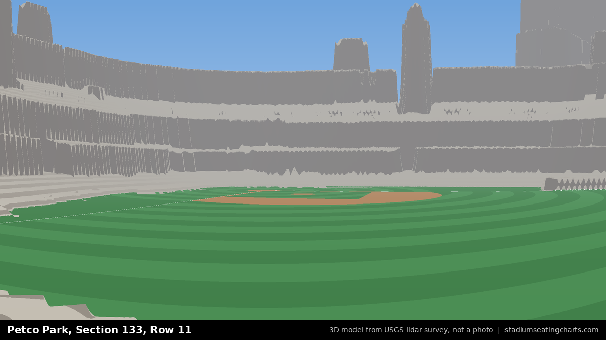 View from Petco Park Section 133, Row 11, looking toward the pitcher's mound