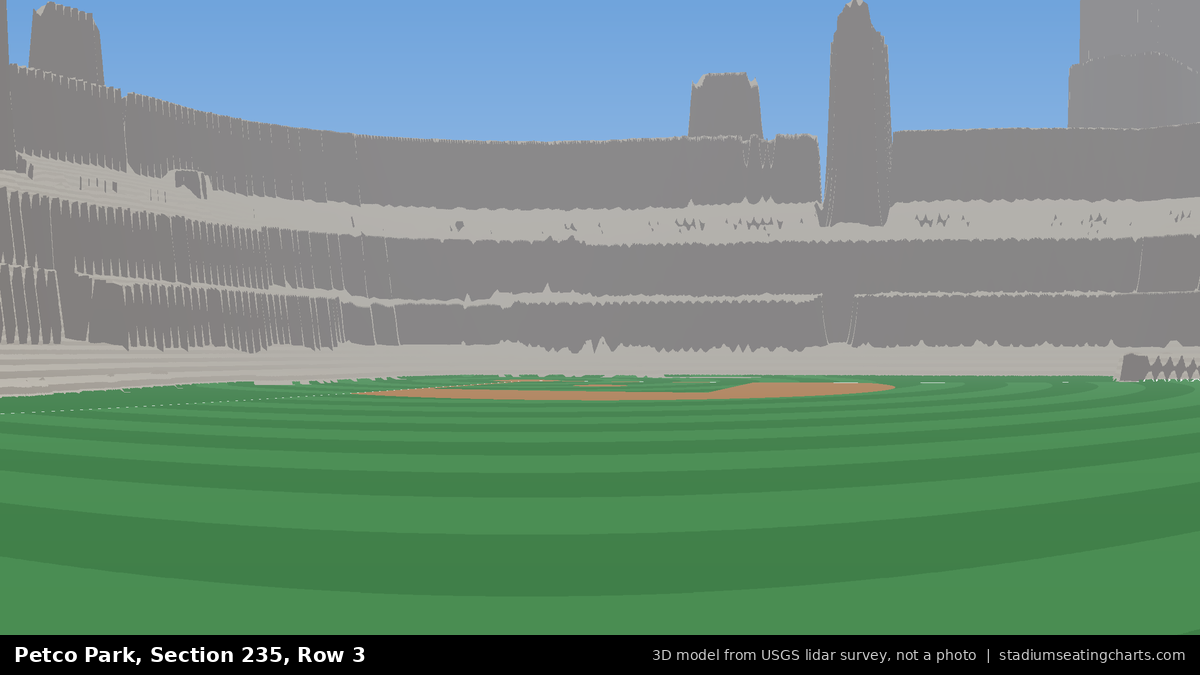 View from Petco Park Section 235, Row 3, looking toward the pitcher's mound
