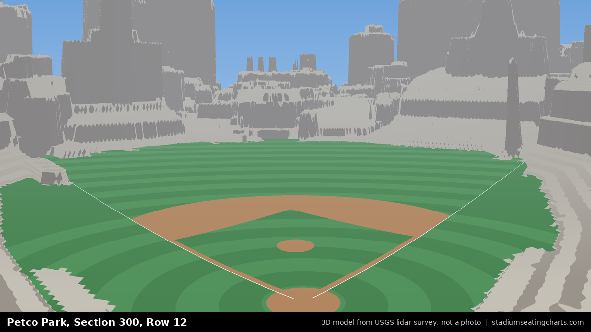 View from Petco Park Section 300, Row 12, looking toward the pitcher's mound