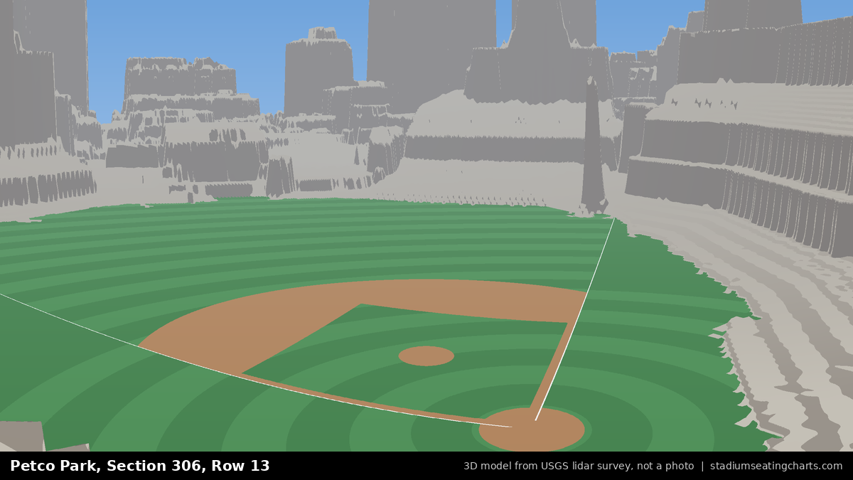 View from Petco Park Section 306, Row 13, looking toward the pitcher's mound