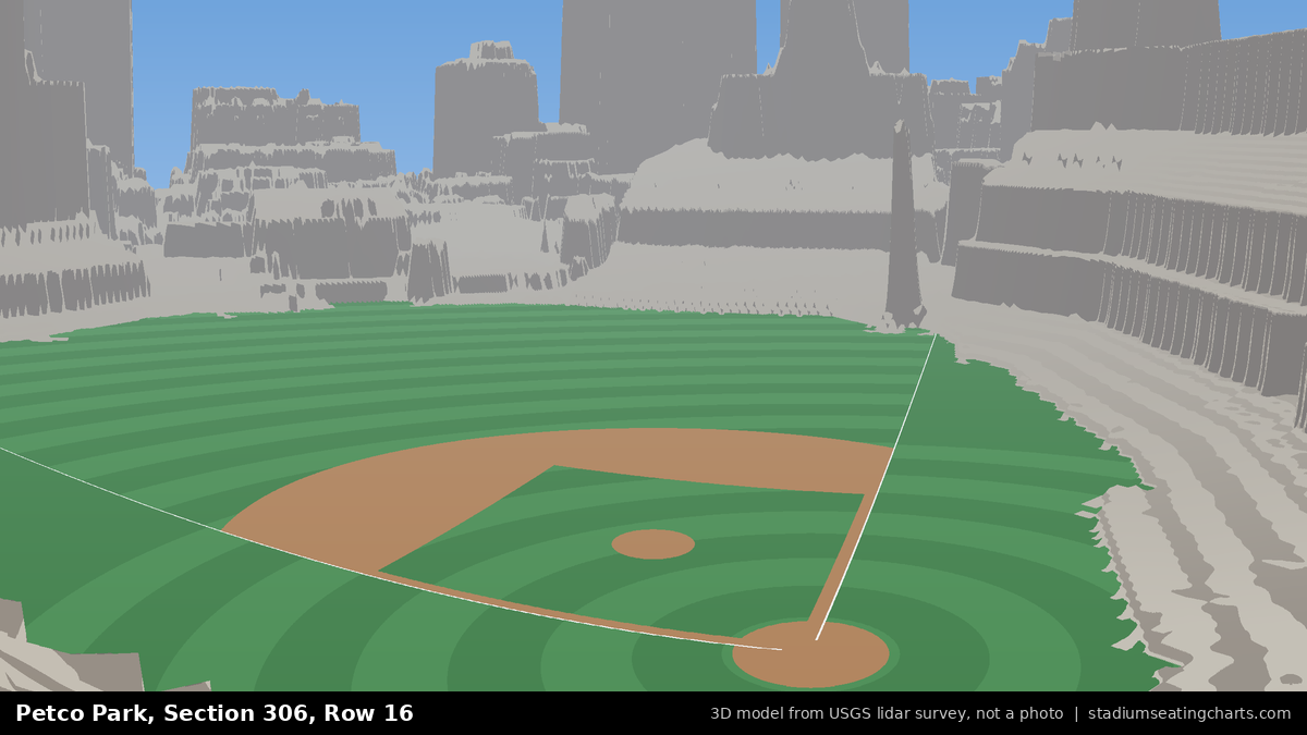 View from Petco Park Section 306, Row 16, looking toward the pitcher's mound