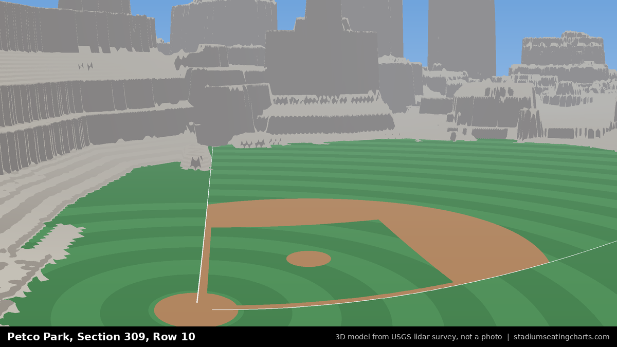 View from Petco Park Section 309, Row 10, looking toward the pitcher's mound