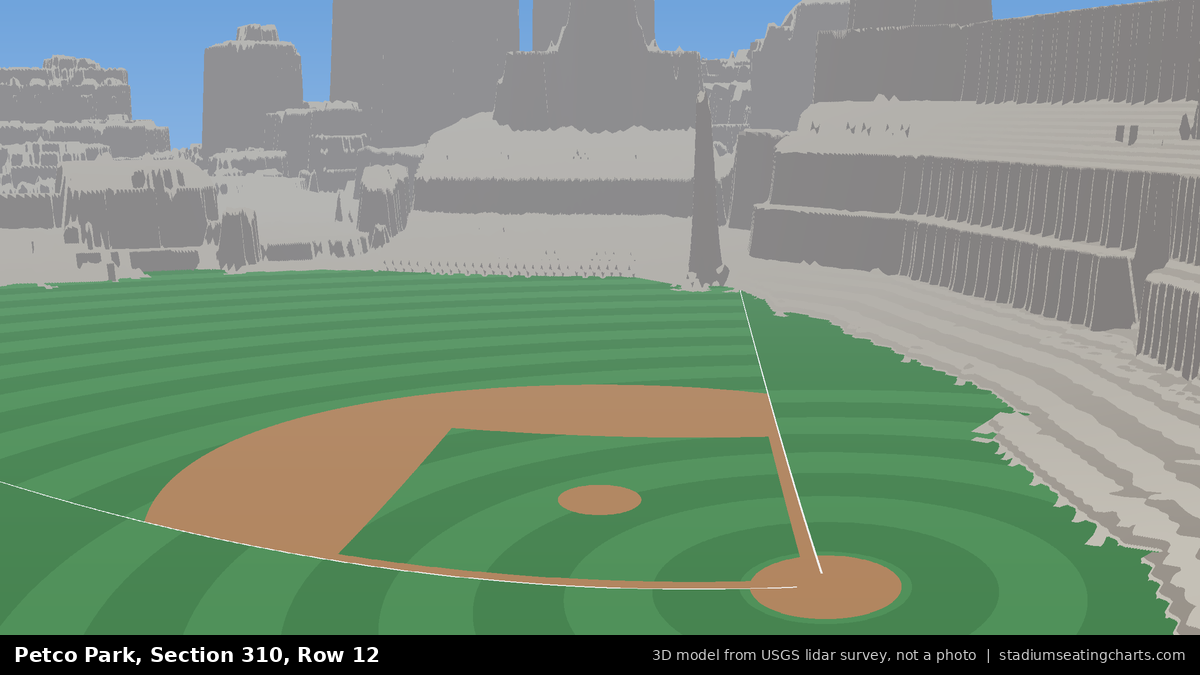 View from Petco Park Section 310, Row 12, looking toward the pitcher's mound