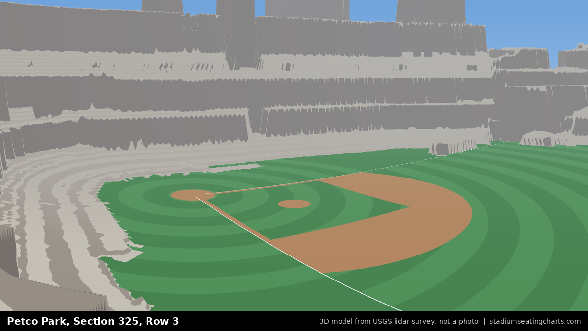 View from Petco Park Section 325, Row 3, looking toward the pitcher's mound