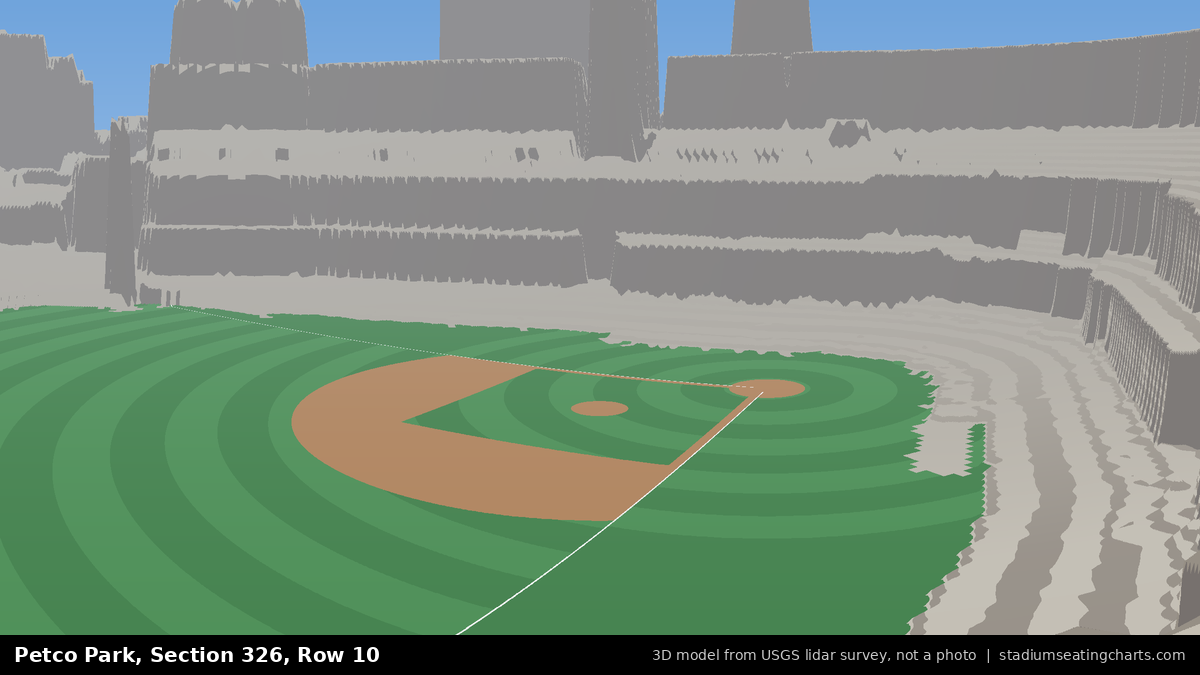 View from Petco Park Section 326, Row 10, looking toward the pitcher's mound