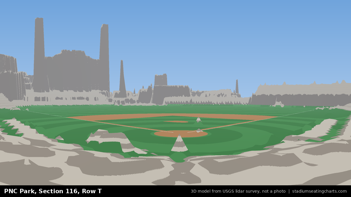 View from PNC Park Section 116, Row T, looking toward the pitcher's mound