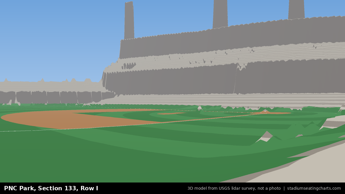 View from PNC Park Section 133, Row I, looking toward the pitcher's mound
