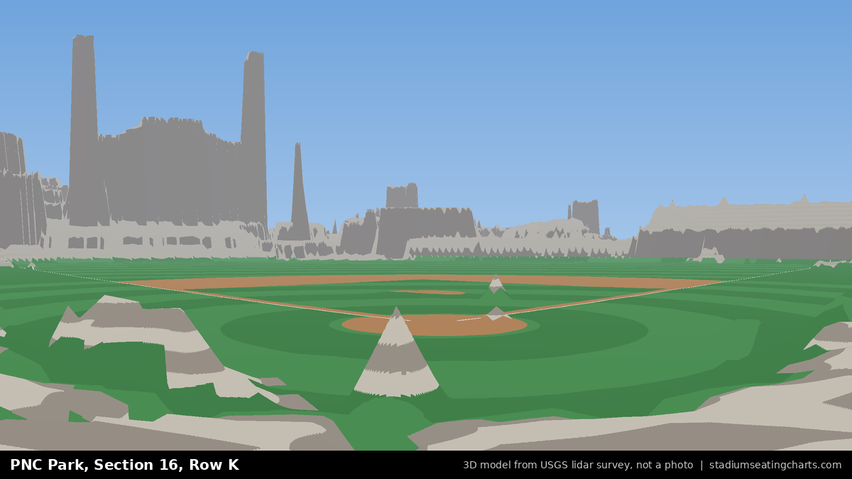 View from PNC Park Section 16, Row K, looking toward the pitcher's mound