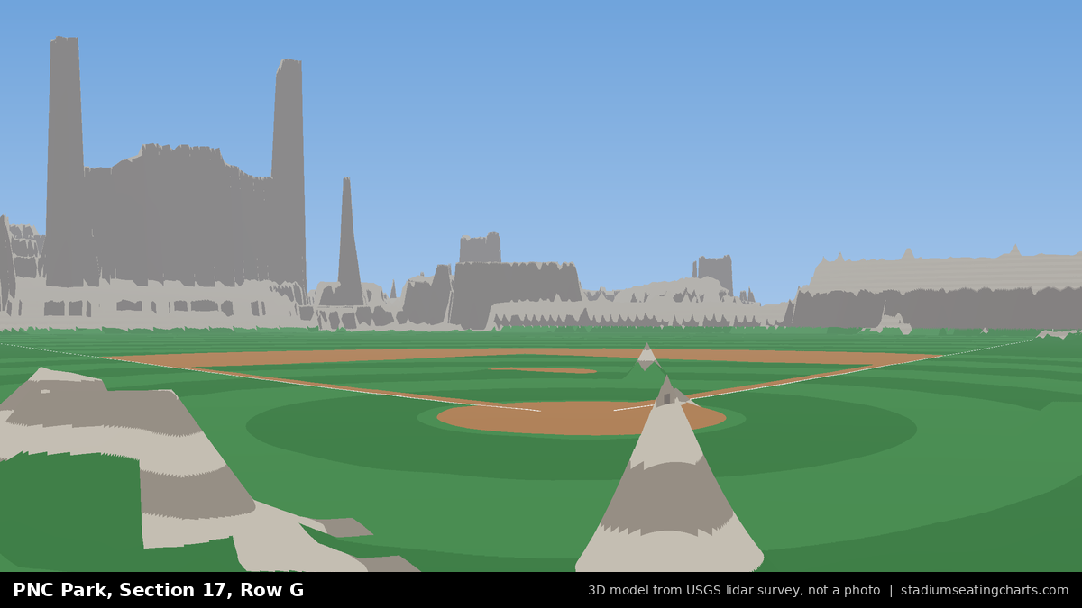 View from PNC Park Section 17, Row G, looking toward the pitcher's mound