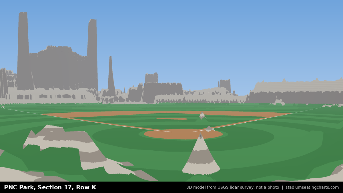 View from PNC Park Section 17, Row K, looking toward the pitcher's mound